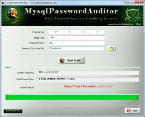 MysqlPasswordAuditor - náhled