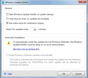 Windows Update Notifier - náhled