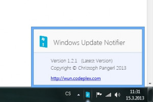 Windows Update Notifier - náhled