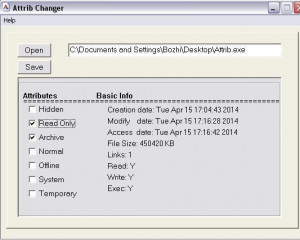 File Attrib Change - náhled