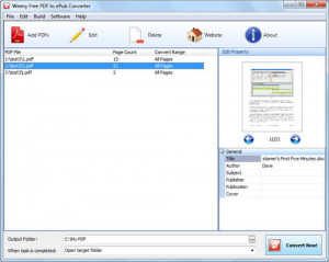 Weeny Free PDF to ePub Converter - náhled