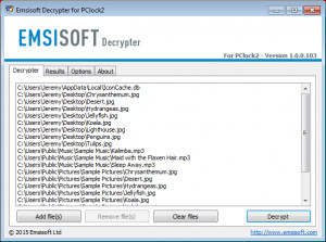 Emsisoft Decrypter for PClock - náhled