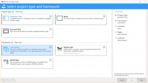 Windows Template Studio - náhled