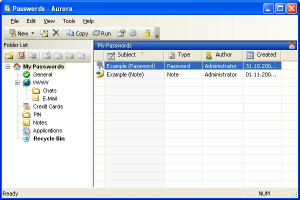 Aurora Password Manager - náhled