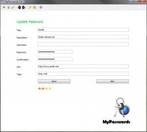 MyPasswords - náhled