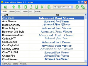 Advanced Font Viewer - náhled
