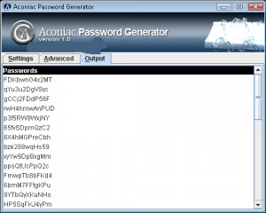 Aconiac Password Generator - náhled