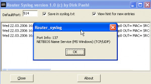 RouterSyslog - náhled
