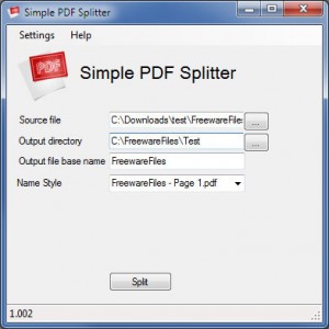 Simple PDF Splitter - náhled