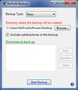 NoProb Backup - náhled