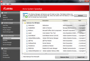 Avira System SpeedUp - náhled