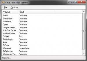 Virus Total API .NET Wrapper - náhled