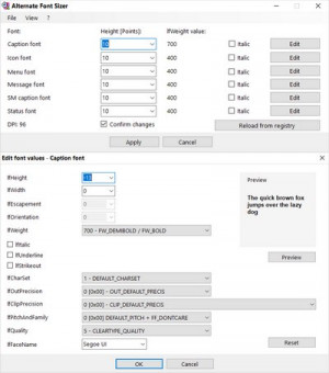 Alternate Font Sizer - náhled