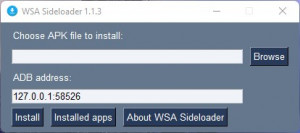 WSA Sideloader - náhled