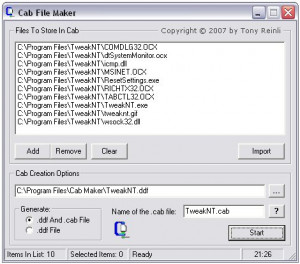 Cab File Maker - náhled