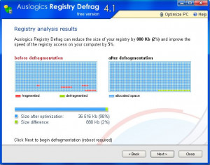 Registry Defrag - náhled