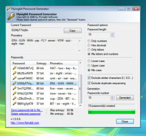 FlyingBit Password Generator - náhled