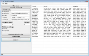 RVL Password Generator - náhled
