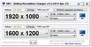 HotKey Resolution Changer - náhled