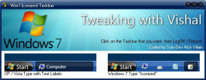 Windows 7 Taskbar Iconizer - náhled