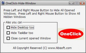 OneClick Hide Window - náhled