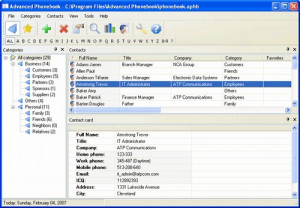 Advanced Phonebook - náhled