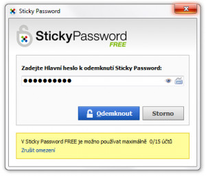 Sticky Password FREE - náhled