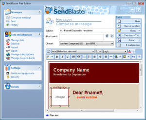 Sendblaster Free Edition - náhled