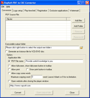 VaySoft PDF to EXE Converter - náhled