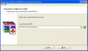 Recovery Toolbox for RAR - náhled