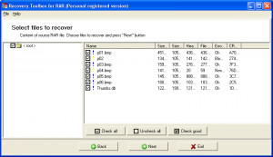 Recovery Toolbox for RAR - náhled