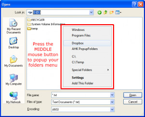 Folders Popup - náhled