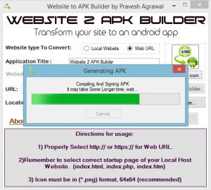  Website 2 APK Builder - náhled