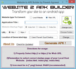 Website 2 APK Builder - náhled