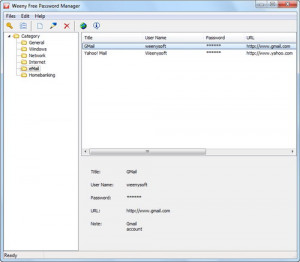 Weeny Free Password Manager - náhled