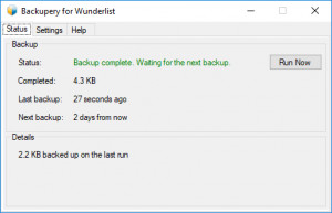 Backupery For Wunderlist - náhled