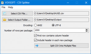 CSV Splitter - náhled