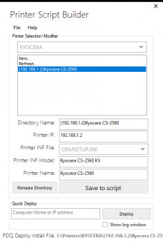 Printer Script Builder - náhled