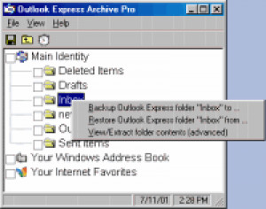 Outlook Express Archive Pro - náhled
