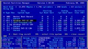Ranish Partition Manager - náhled