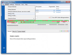 Auslogics Disk Defrag - náhled