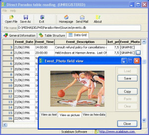 dBase viewer - náhled