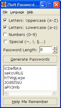 ZSoft Password Generator - náhled