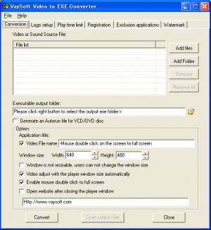 VaySoft Video to EXE Converter - náhled