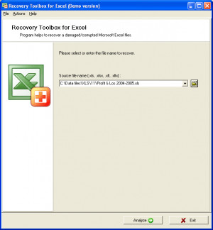 Recovery Toolbox for Excel - náhled