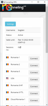 RoTunneling VPN - náhled