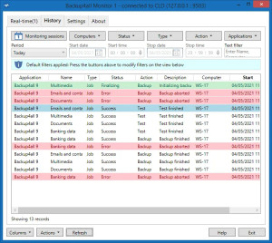 Backup4all Monitor - náhled