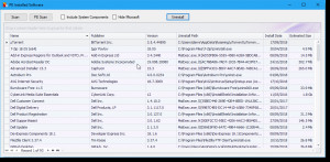 Installed Software (PE) - náhled