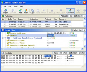 Colasoft Packet Builder - náhled