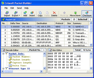 Colasoft Packet Builder - náhled